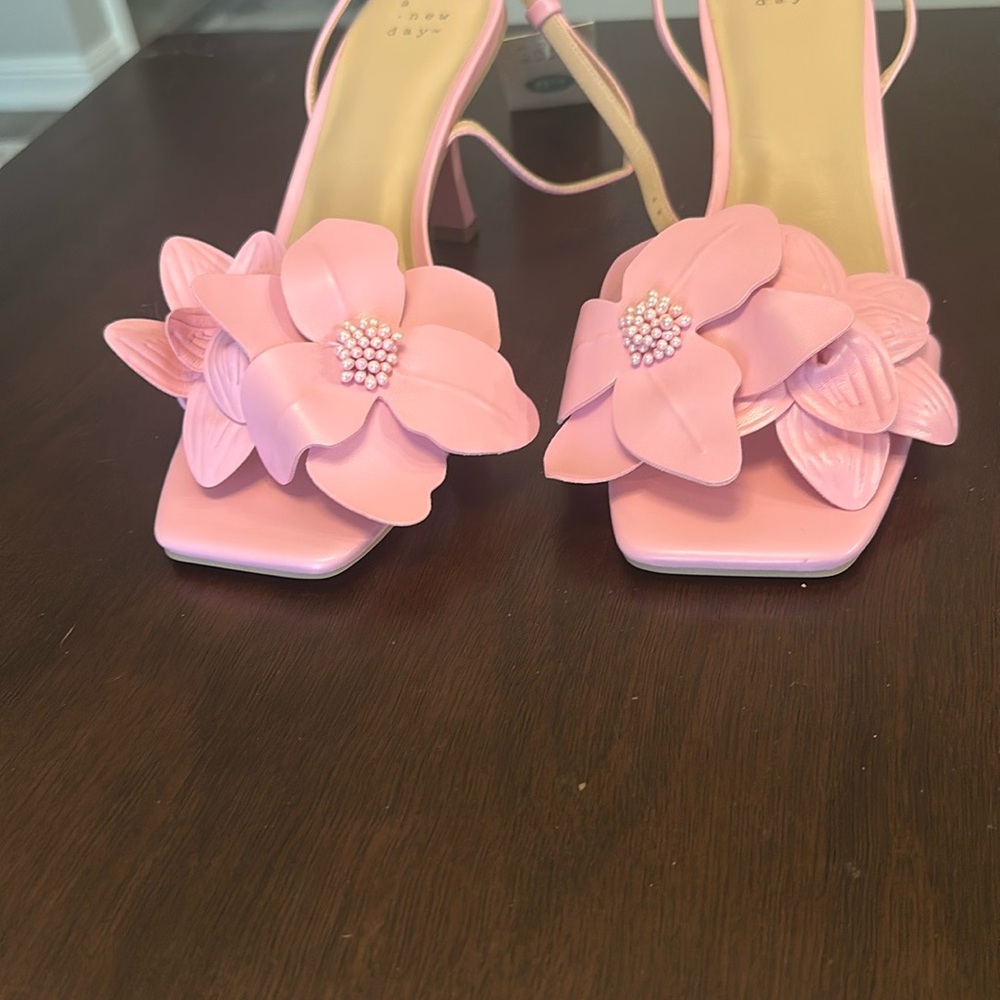 Pink Floral Embellished Heels NEVER WORN